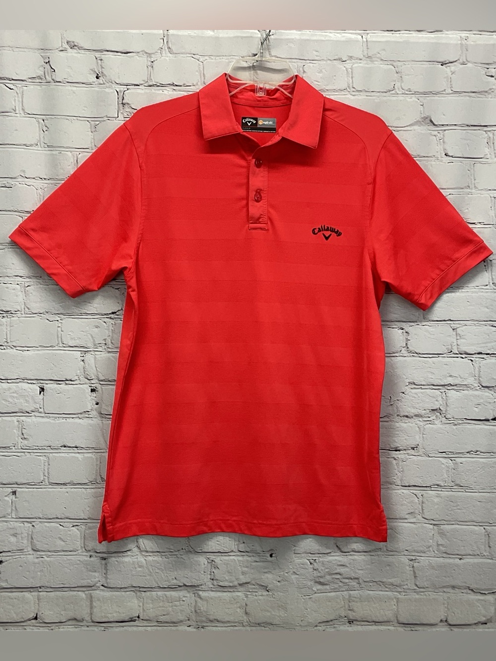 Callaway Opti Dri Golf Polo Men's Size S Salmon Athleisure Sports Travel Stretch